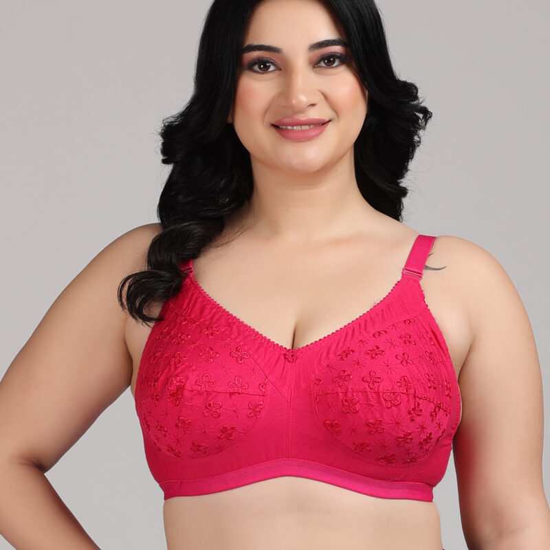 cotton magenta bra