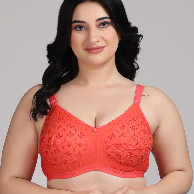 cotton orange bra