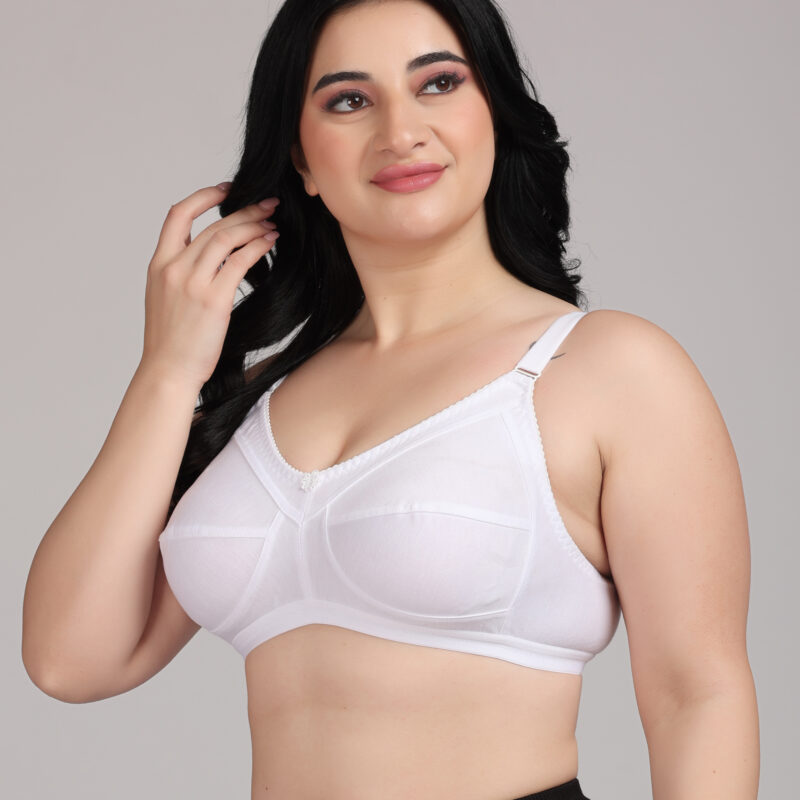 Zivok White Full Coverage Bra – Soft Cotton Comfort for Everyday Wear