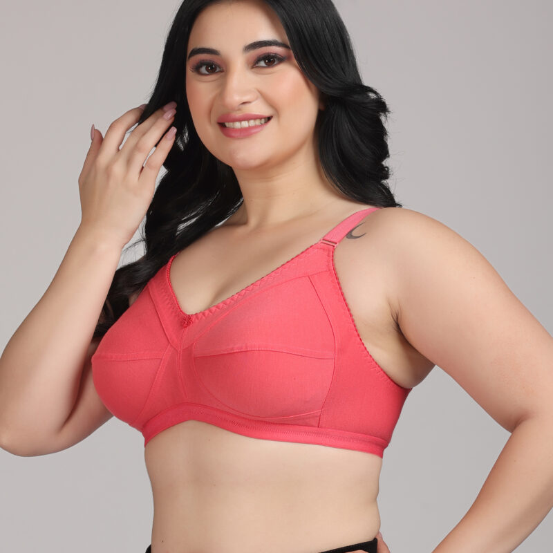 Zivok Peach Full Coverage Bra – Soft Cotton Comfort for Daily Support
