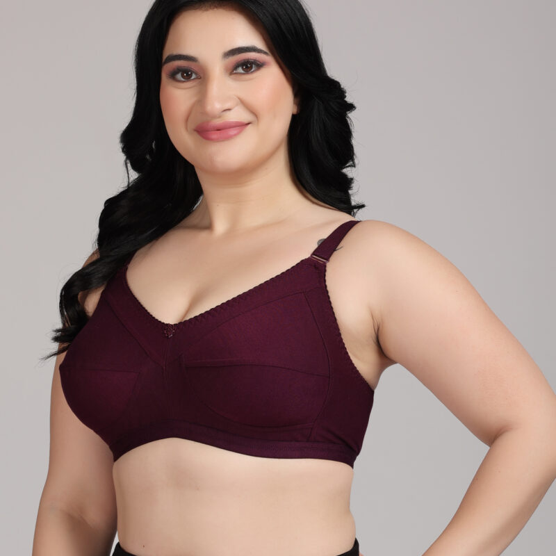 Zivok Purple Full Coverage Bra – Soft Cotton Support for All-Day Comfort
