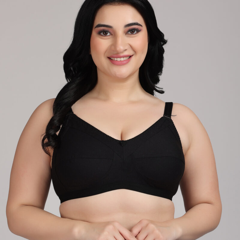 Zivok Full Coverage Black Bra – Secure Fit with All-Day Comfort