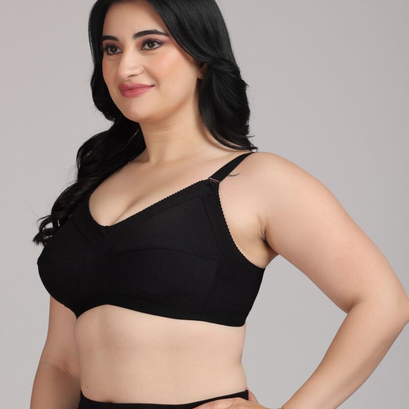 Zivok Full Coverage Black Bra – Secure Fit with All-Day Comfort
