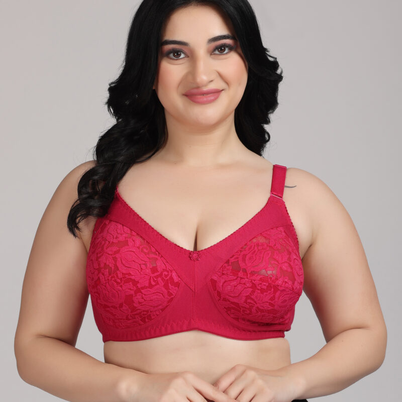 Magenta Net Bra for Women