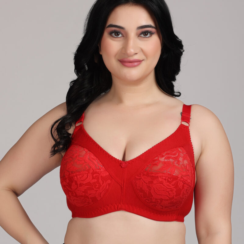 Red Net Bra for Women