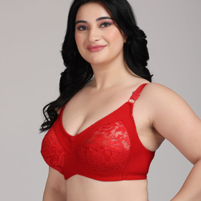 Red Net Bra for Women | Lightweight Non-Padded Stylish Bra