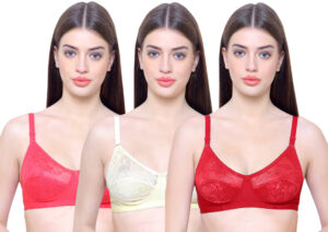 Nancy Bra Value Pack of 3 Red Cream Magenta