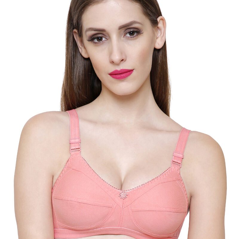 Peach and Red Full Coverage Bra Combo Pack of 2 – Wire-Free Everyday Comfort for Women