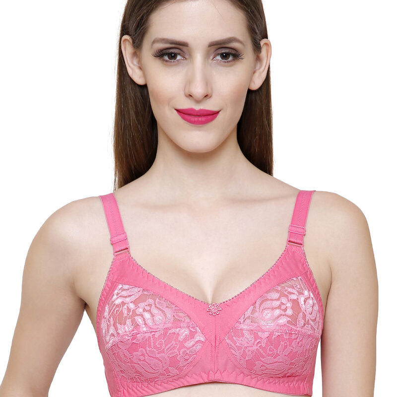 Rose Cream Red Net Bra Value Pack of 3 | Elegant Breathable Lace Bras for Women