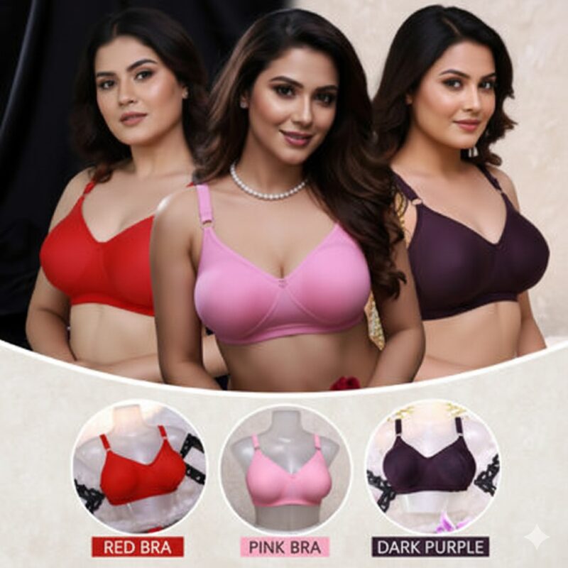 Pack of 3 full coverage seamless bras