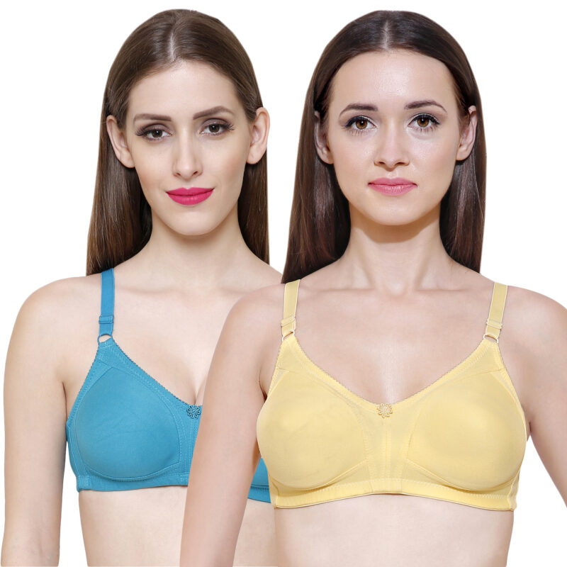 seamless bra combo pack yellow green
