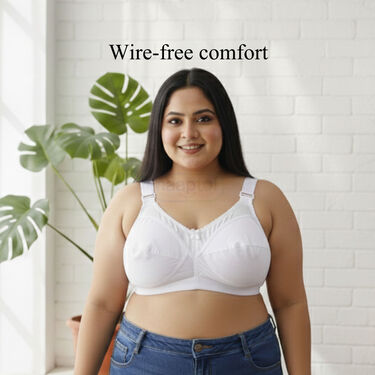 Pack of 3 Full Coverage Daily Wear Bust Support Bra - Plus Size Only - Image 4