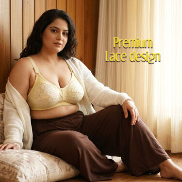 3 Sensational Full Coverage Lacy Bra With Broad Band - Image 4