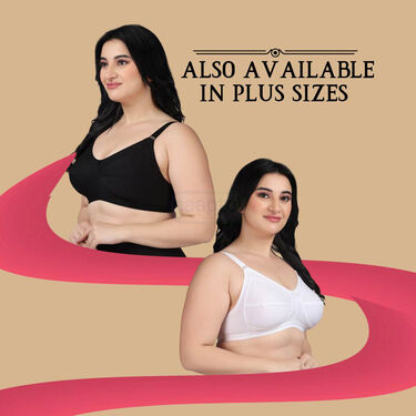 Pack Of 3 Full Coverage Daily Wear Bust Support Bra - Plus Size Only - Image 6